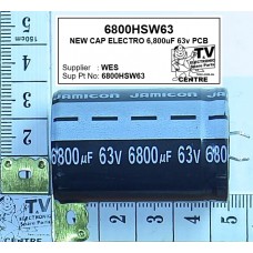 6800HSW63 Capacitor Electrolytic 6,800uF 63v PCB Mount