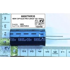 6800TKR35 Capacitor Electrolytic 6,800uF 35V 105deg 6800TKR35 Capacitor Electrolytic 6,800uF 35V 105deg