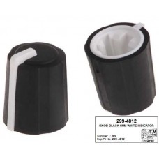 299-4812 New KNOB BLACK 6MM WHITE INDICATOR